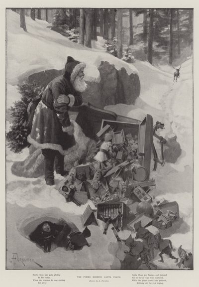The Pixies Robbing Santa Claus by Amedee Forestier